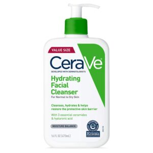 CeraVe Hydrating Facial Cleanser | Moisturizing Face Wash For Dry Skin