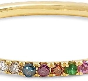 Ileana Makri Classic Thread 18K Yellow Gold & Rainbow