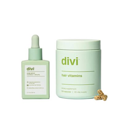 Divi Healthy Hair Bundle: Scalp Serum 1 fl oz and Hair Vitamins, 30-Day Supply