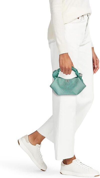 Ganni Flower Crystal Satin Mini Bou Bag - Image 2