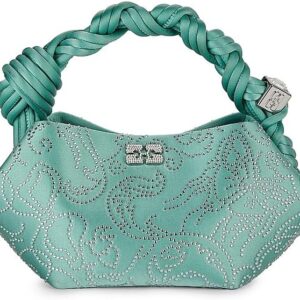 Ganni Flower Crystal Satin Mini Bou Bag
