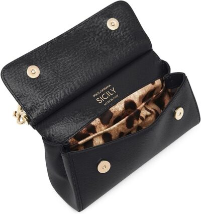 Dolce&Gabbana Small Sicily Leather Handbag - Image 5