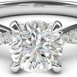 Solid 14k White Gold 4-Prong Petite Twisted Vine