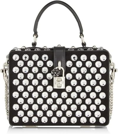 Dolce&Gabbana Strass-Embellished Leather Box Bag