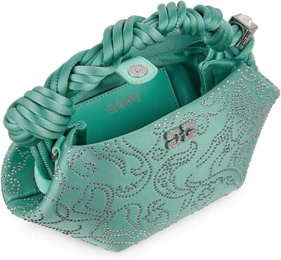 Ganni Flower Crystal Satin Mini Bou Bag - Image 5
