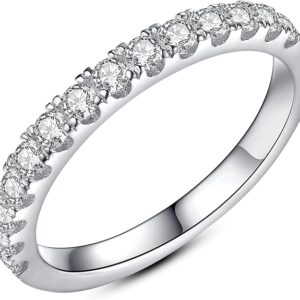 IMOLOVE Moissanite Wedding Band Wedding Rings