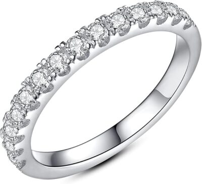 IMOLOVE Moissanite Wedding Band Wedding Rings