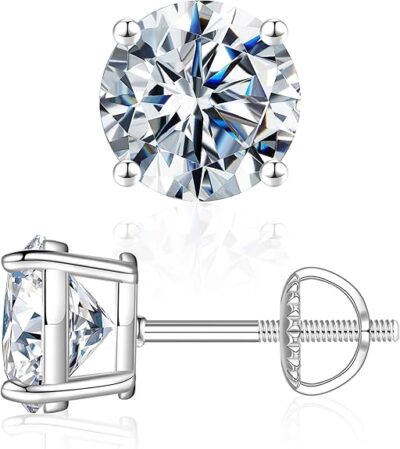 Moissanite Screw Back Earrings