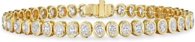 Oval Cut Diamond Tennis Bracelet, Yellow Gold